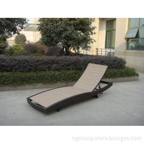 Poolside Rattan Sun Lounger With Powder Coated Aluminium Fr